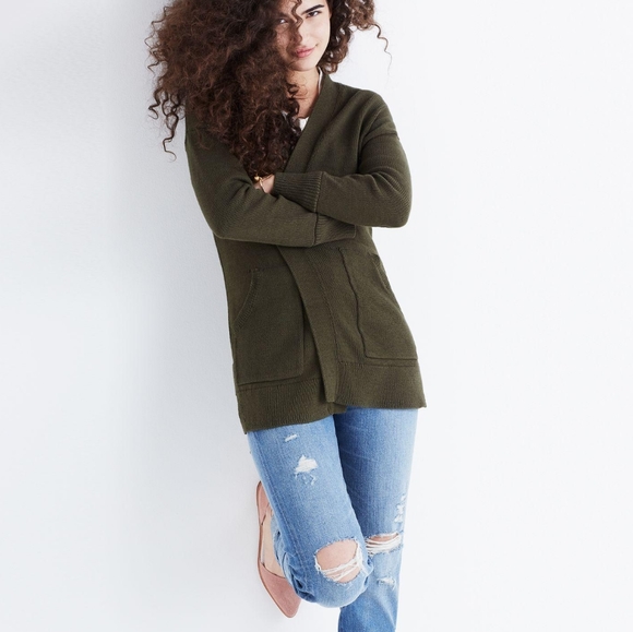 Madewell Sweaters - Madewell Midland Cardigan Sweater Open Front green